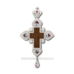 The cross in Bucharest - filigree-Ag925 - wood - stone - beads 15x7cm FD2256 - 51gr.