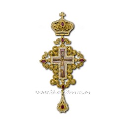 Το σταυρό στο Βουκουρέστι - filigree-Ag925 - e - πολύτιμους λίθους, χρυσό 17x8cm FD2291 - 75gr.
