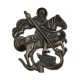 Запонки Ag925 - Святой Георгий, серебряная патина, на 2,2 см, FD2403 - 7gr.