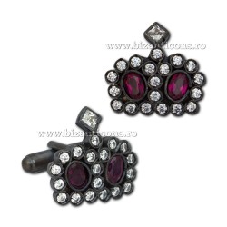 Cufflinks Ag925 - tiara - sterling silver plated with platinum 2.2 cm FD2474 - 15gr.