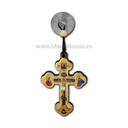 50-191 Medalion auto - cruce bizantina lemn - - 12/set 1800/bax