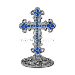 6-83Ag-cross metal silver + rhinestones 72/box