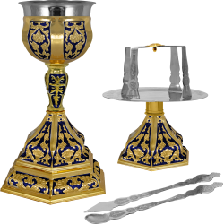 SET SF VASE 1000 ml aurit email - albastru Hexa 2 O 15-159D