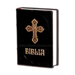 73-53 Biblia in piele naturala neagra 13.5X4X18.5