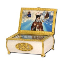 RACLA piatra - bronz aurit 11x16,5x7,5 cm - Sf Nicolae AT 126-91