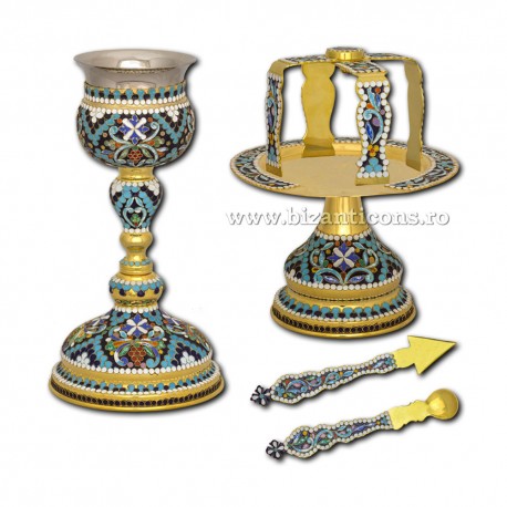 SET SF VASE 350 ml aurit email Biz - X13-180 / 14-37