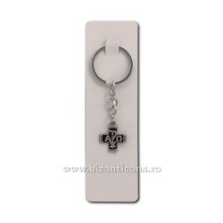 2-138 breloc inox - argintiu + negru monograma 12/set