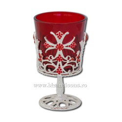 120-206Ag candela metal 13cm cu icoana - argintie 40/bax