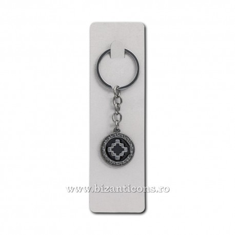 2-139 breloc inox - argintiu + negru cruce 12/set 2-139 breloc inox - argintiu + negru cruce 12/set