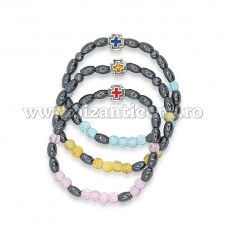 14-49 metanie hematit + cruce metal 12/set
