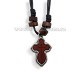 24-182 colier ata + cruce lemn maro - rama metal 12/set