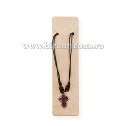 24-182 colier ata + cruce lemn maro - rama metal 12/set