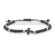 36-163 metanie ata - bile negre si aurii + cruce stras - carton 12/set