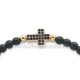 36-163 metanie ata - bile negre si aurii + cruce stras - carton 12/set