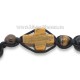 36-170 metanie ata - bile negre + cruce piatra naturala - carton 12/set