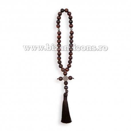 95-50 Metanier 30 bile - 10 mm - Ochi de Tigru ROSU - cruce metal 6/set