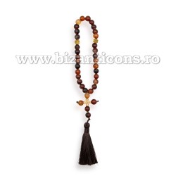 95-52 Metanier 30 bile - 10 mm - Carnelian - cruce metal 6/set