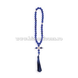 95-53 Metanier 30 bile - 10 mm - Cristal Albastru - cruce metal 6/set