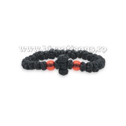 345-1R metanie impletita - textil - noduri mari - bila rosie 10/set 100/set
