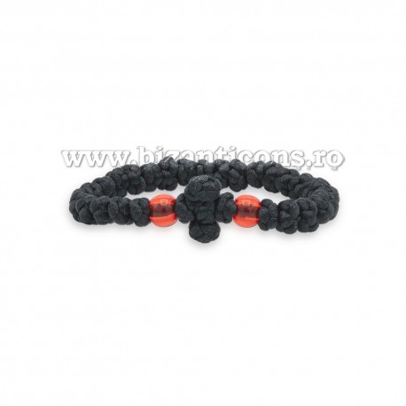 345-1R metanie impletita - textil - noduri mari - bila rosie 10/set 100/set