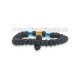 345-2B metanie impletita - textil - noduri mari - bila albastra - cruce metal 10/set 100/set