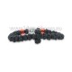 345-3R metanie impletita - textil - noduri mari - bila rosie - cruce metal 10/set 100/set