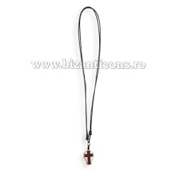 24-184 colier ata + cruce lemn maro - rama metal 12/set