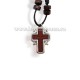 24-185 colier ata + cruce lemn maro - rama metal 12/set