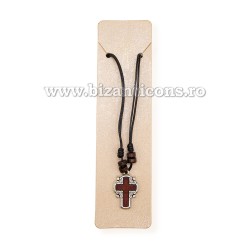 24-185 colier ata + cruce lemn maro - rama metal 12/set