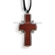 Colier ata - cruce lemn maro - rama metal 12/set