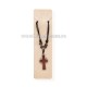 Colier ata - cruce lemn maro - rama metal 12/set