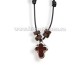 Colier ata - cruce lemn maro - rama metal 12/set