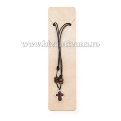 Colier ata - cruce lemn maro - rama metal 12/set