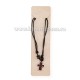 24-181 colier ata + cruce lemn maro - rama metal 12/set