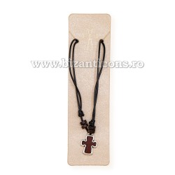 24-181 colier ata + cruce lemn maro - rama metal 12/set