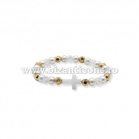 3-90 metanie perle + sticla + auriu + cruce 12/set
