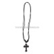 24-73N colier ata + cruce lemn NEGRU bizantin - rama metal 12/set