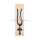 24-73N colier ata + cruce lemn NEGRU bizantin - rama metal 12/set