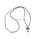 24-97Au colier ata + cruce lemn - metal auriu 12/set