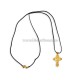 24-97Au colier ata + cruce lemn - metal auriu 12/set