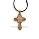 24-97Au colier ata + cruce lemn - metal auriu 12/set