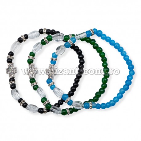 40-220 metanie sticla - stras + cruce stras 12/set
