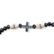 40-339 methane - glass-ring-rhinestone - cross-metal-12/set