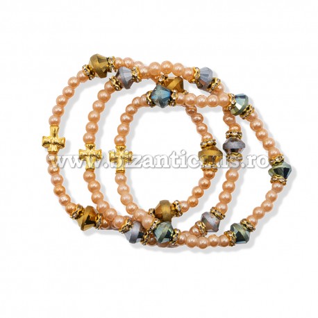 40-340 metanie sticla - inel stras - cruce metal 12/set