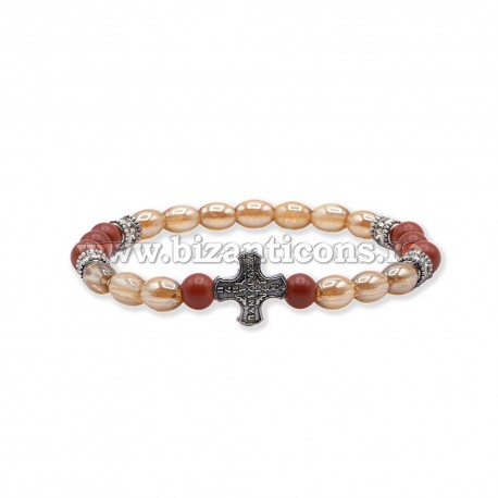 40-354 methane - glass-ring-rhinestone -cross-metal-12/set