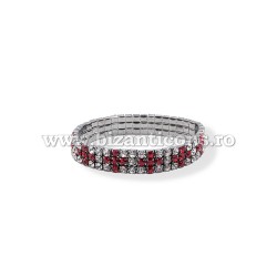 63-1N metanie metal Negru + pietre 3 randuri 12/set