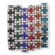 63-1N metanie metal Negru + pietre 3 randuri 12/set