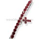 63-33Ag Metanie Argintie 1 rand pietre color + cruce pietre 12/set