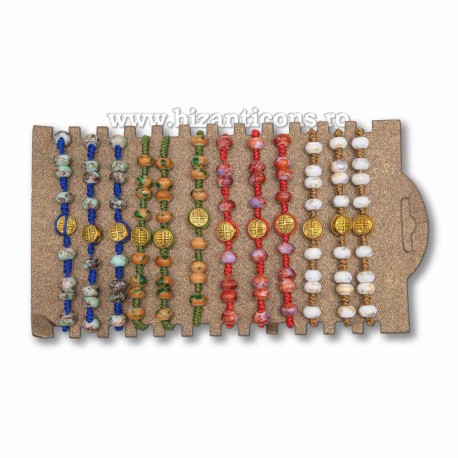 34-283 metanie impletita - bile ceramica + cruce metal - carton 12/set