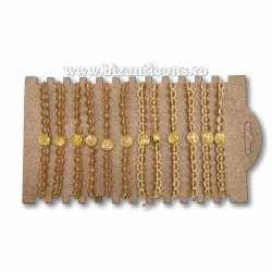 34-285 metanie impletita - bile sticla + cruce metal - carton 12/set